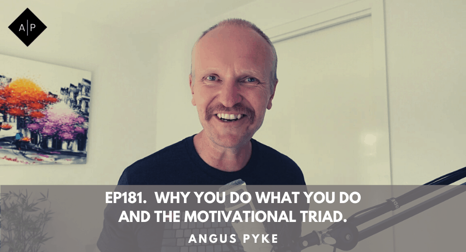 Ep181. Why You Do What You Do and The Motivational Triad. Angus Pyke